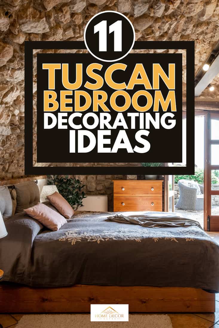 Rustic stone bedroom with light linens, 11 Tuscan Bedroom Decorating Ideas (With Pictures)