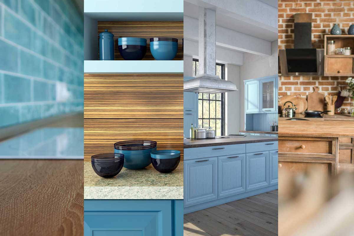 Brown And Blue Kitchen Ideas Home, What Colours Go With Brown Kitchen Tiles