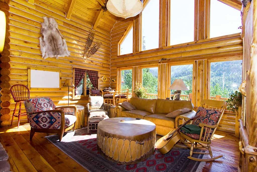 Living Room in a Cabin