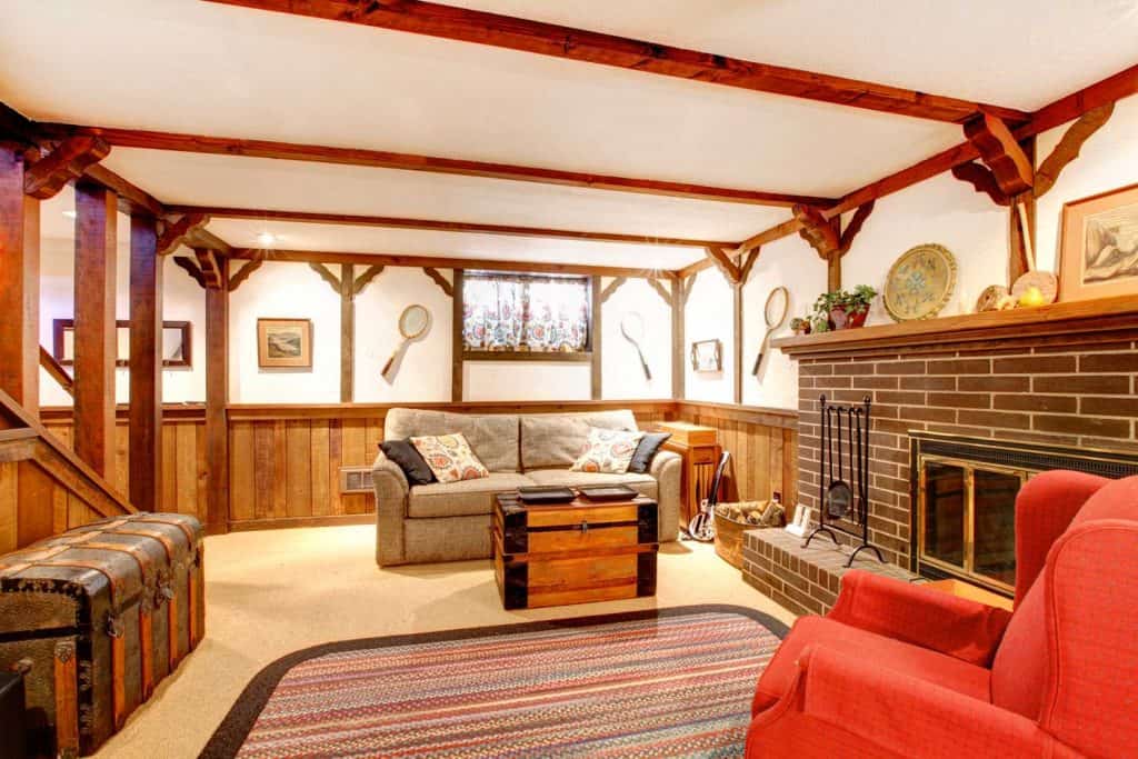 Warm Rustic Furnished Living Room