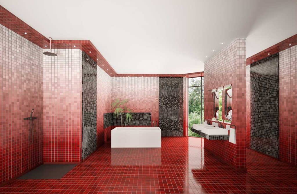 Red and Grey Bathroom Ideas