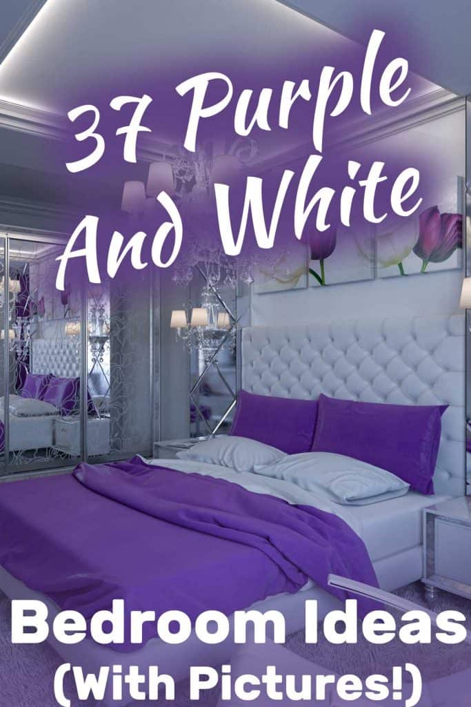 Modern bedroom interior with purple and white theme, 37 Purple and White Bedroom Ideas (With Pictures!)