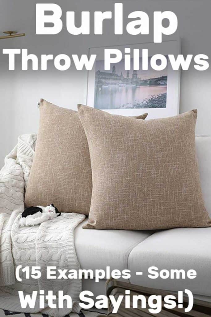 Burlap Throw Pillows (15 Examples – Some with Sayings!)