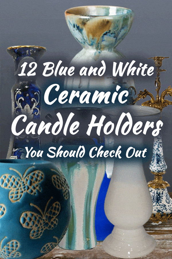 12 blauwe en witte keramische kandelaars die u moet bekijken