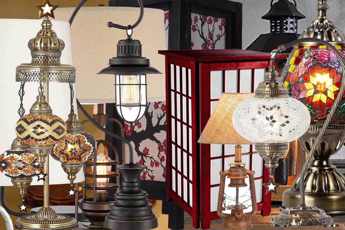 A collage of gorgeous lantern table lamps