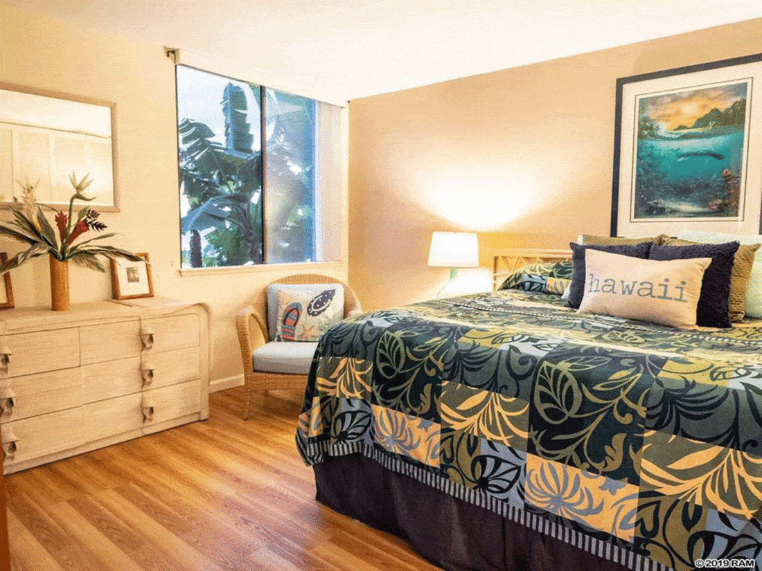 Beach themed large master bedroom