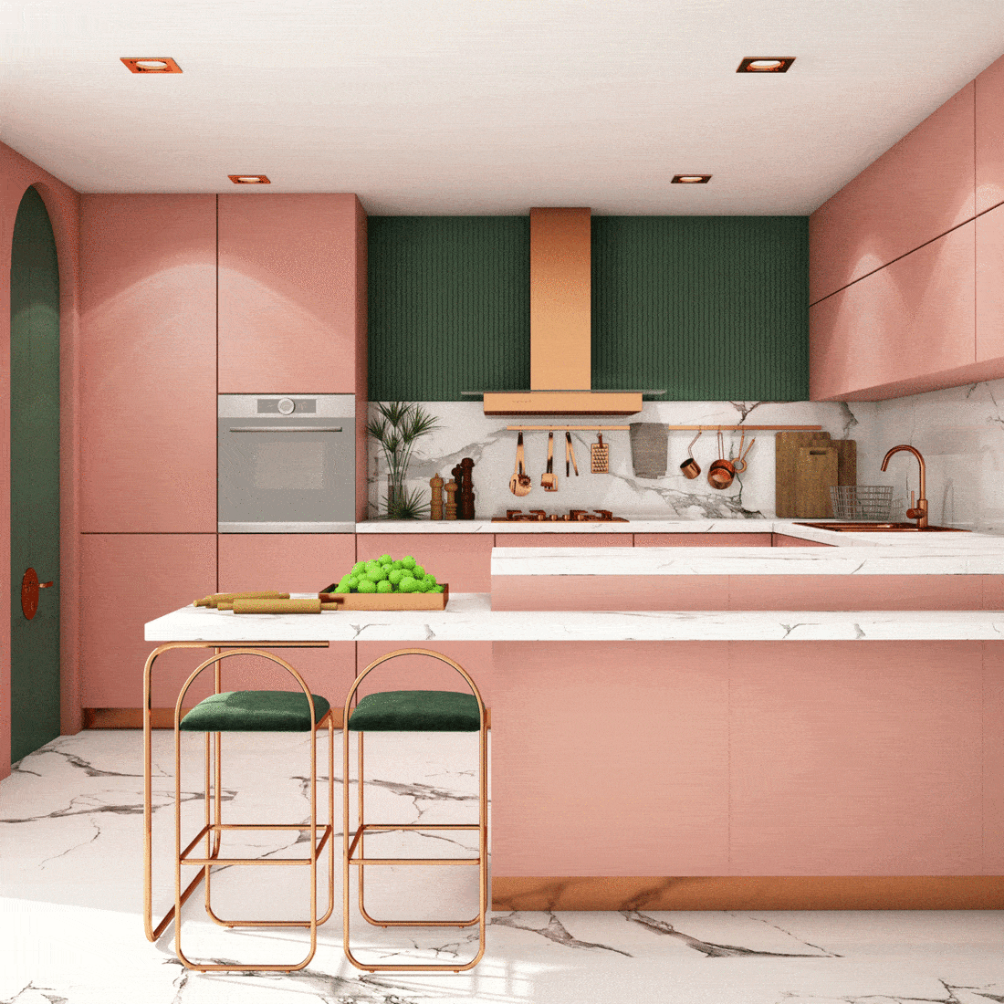 Champagne pink kitchen