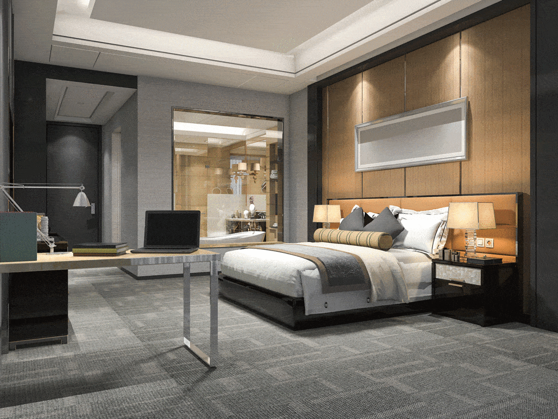 Dark Theme modern luxury bedroom suite