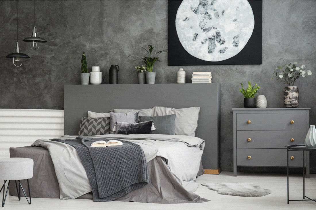 Grey themed bedroom