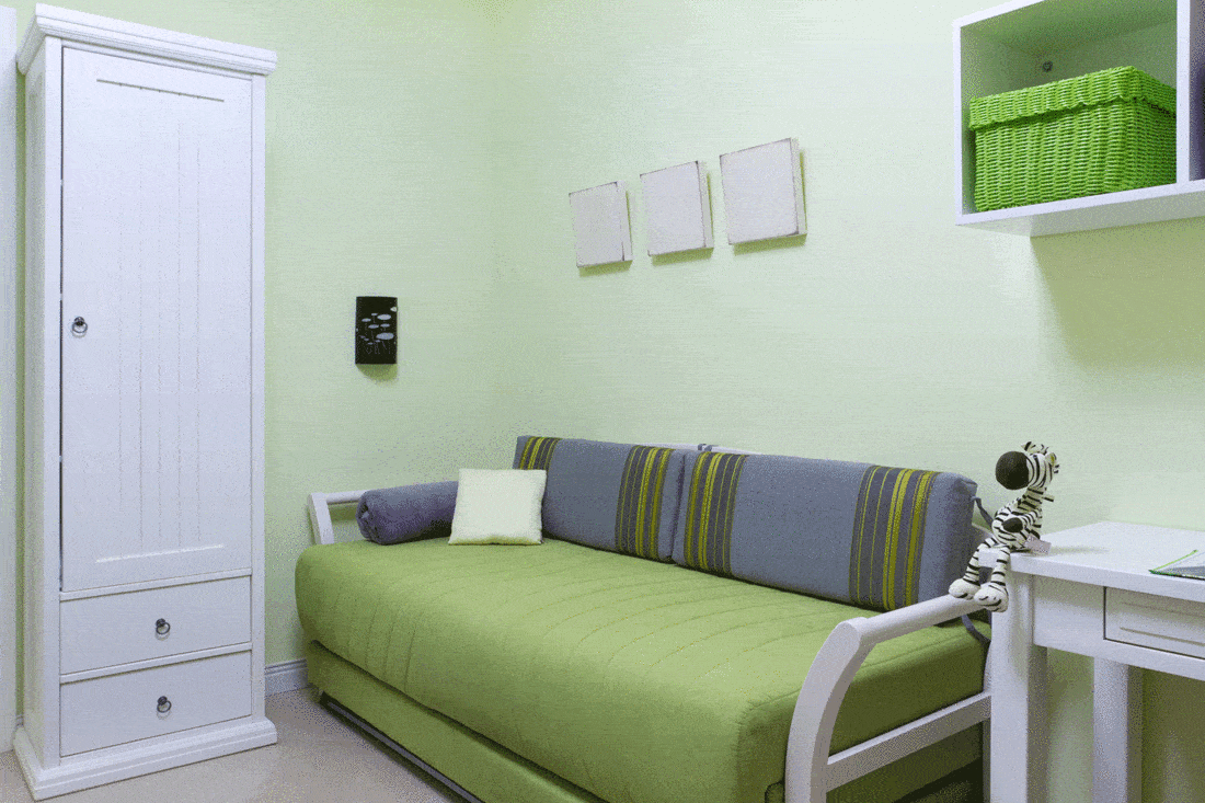 Light green sofa bed kids bedroom