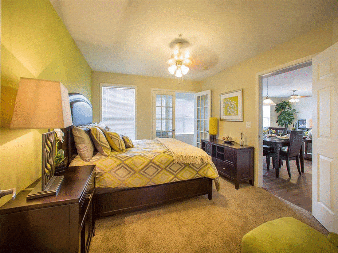 Modern yellow bedroom