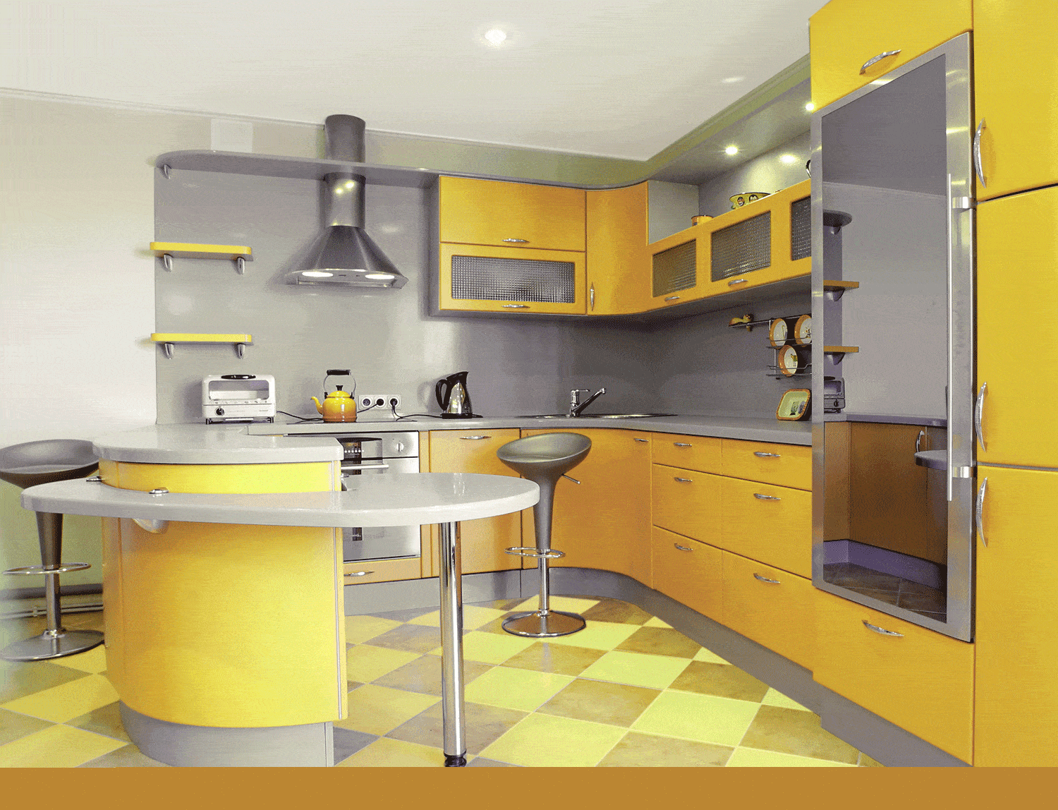 Retro yellow kitchen