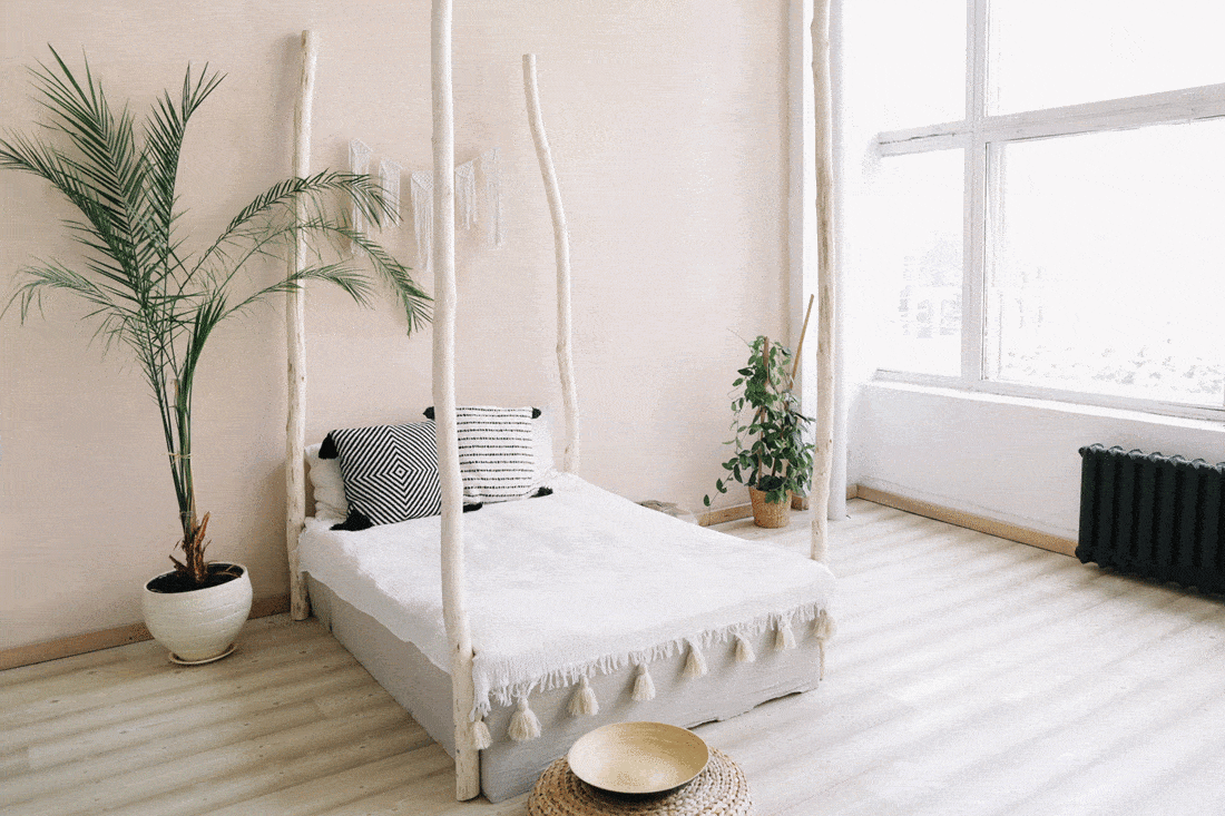 White boho style bedroom
