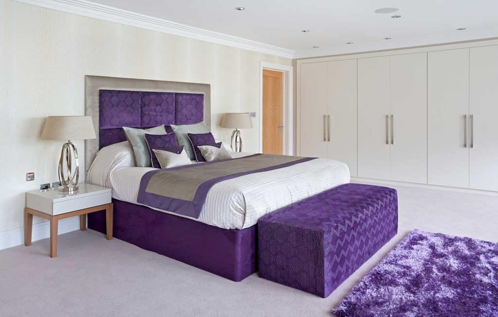 Beautiful bed in purple