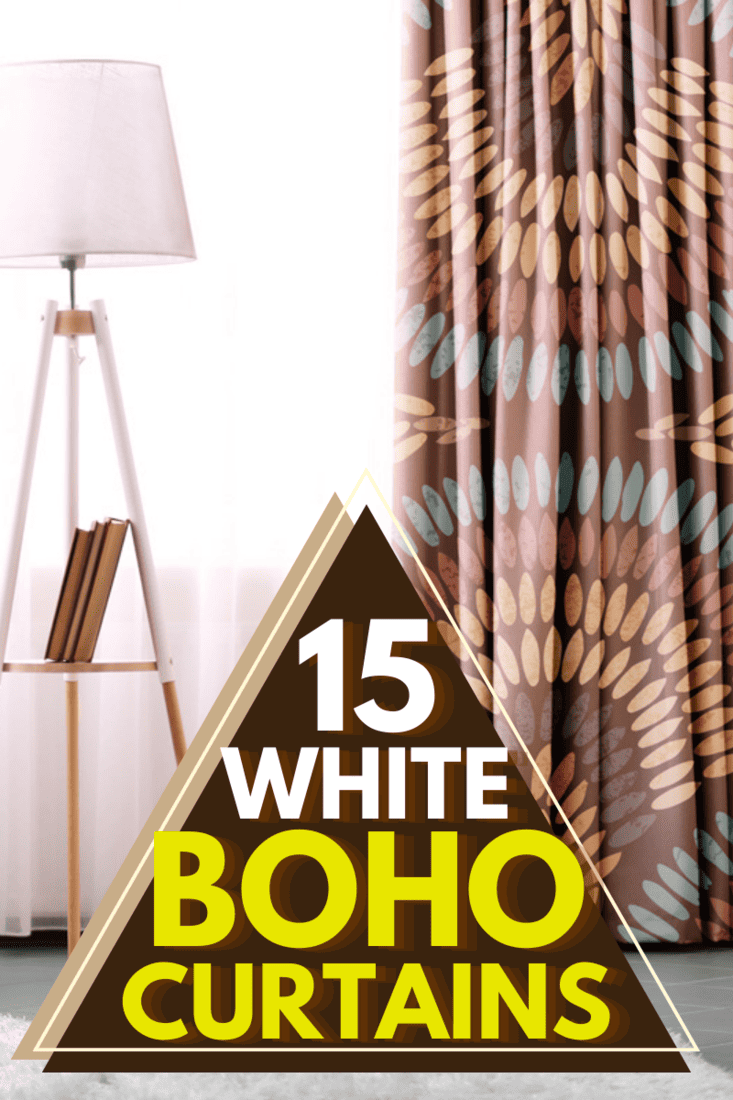 an image of a boho curtains and a lamp