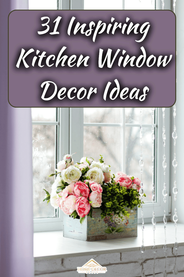 Window with curtains and flowers, 31 Kitchen Window Decorating Ideas That Will Inspire You