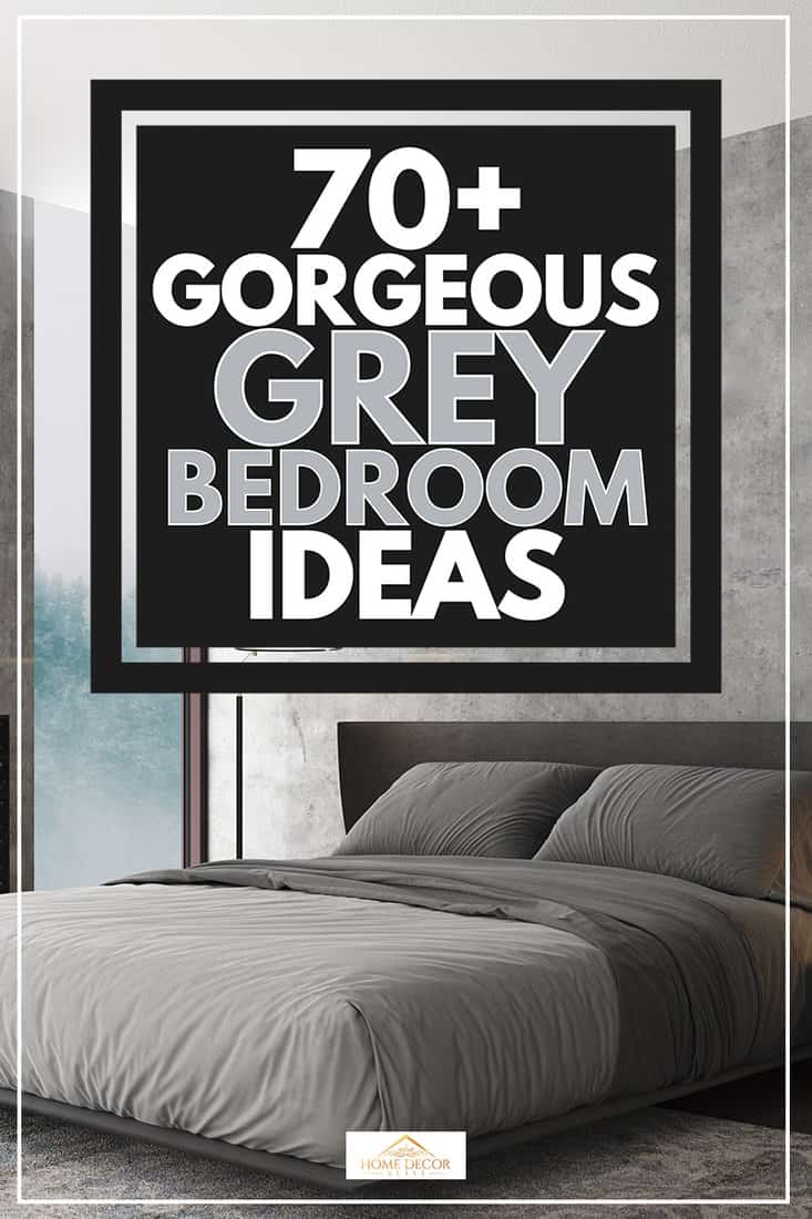 Gray bedroom with large windows and decorated with modern elements, 70+ Gorgeous Grey Bedroom Ideas That Will Inspire You