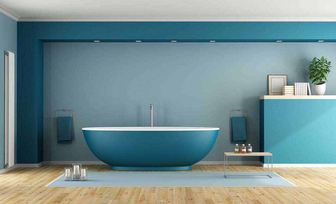Blue modern bathroom