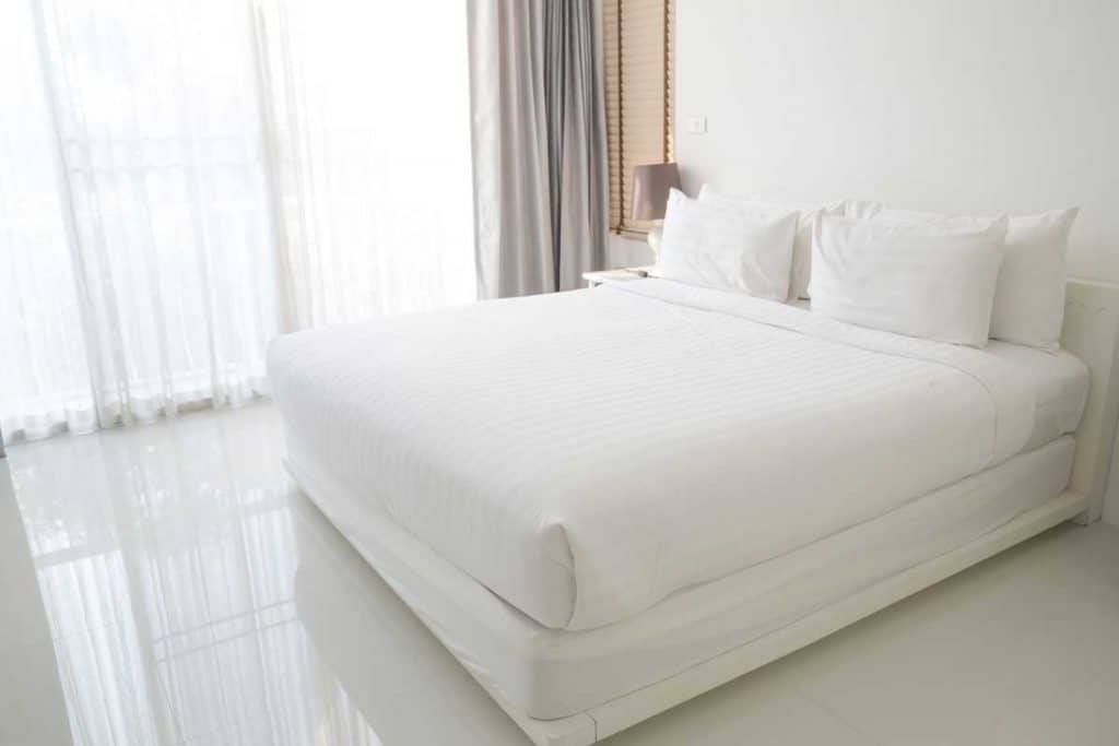 White themed hotel bedroom