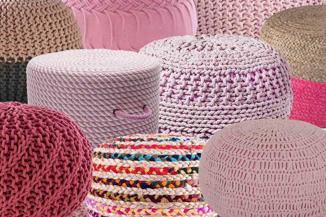 13 Pink Knitted And Woven Poufs That Are Simply Adorable