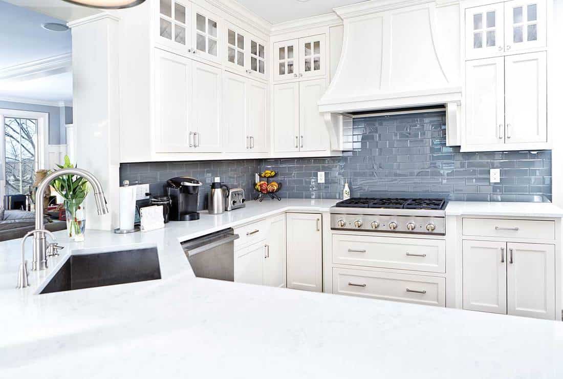 Modern kitchen design with stainless appliance
