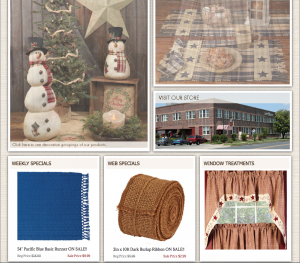 The Country House website page with rustic items