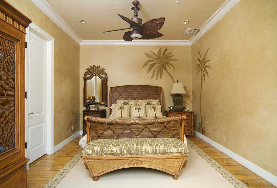 Tropical wicker bedroom