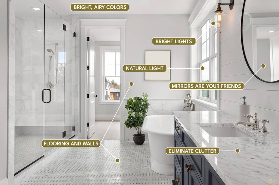 Ways to make the bathroom look bigger, What Color Shower Curtain Makes A Bathroom Look Bigger?