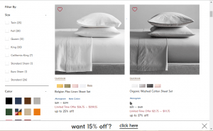 Bedsheets on West elm's page.