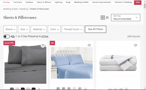 Bedsheets on Joss and main's page.
