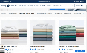 Bedsheets on sleep number's page.