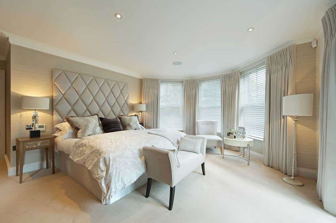 Modern cozy bright bedroom
