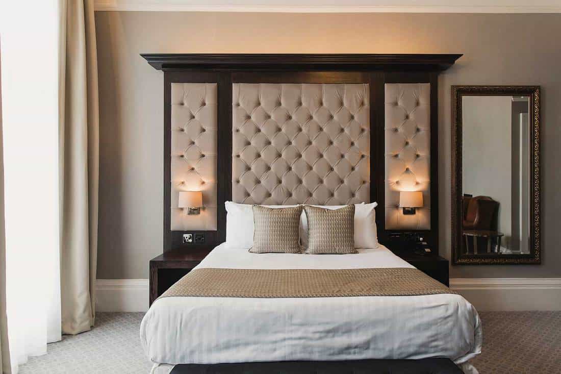 Modern minimalist hotel bedroom