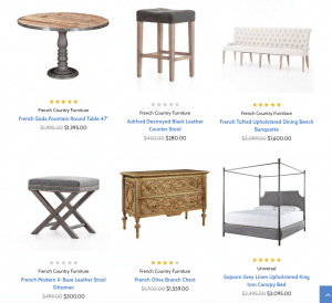 French Country Furniture on Zin Home's page.