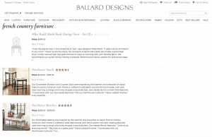 French Country Furniture on Ballard design's page.