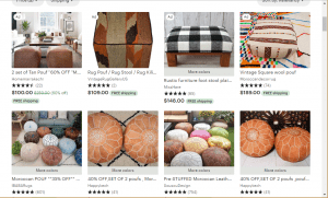 Poufs and Ottomans on etsy's page.