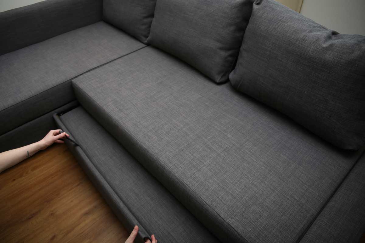 Opening a sofa bed