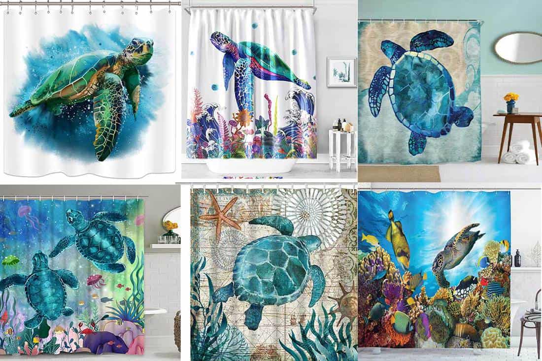 72x78 Uphome Extra Long Sea Turtle Shower Curtains Fabric Cloth Shower Curtain 