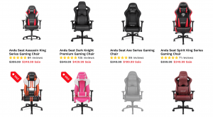 Gaming chair on Anda seat's page