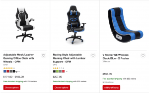 Gaming chair on Carpet's page