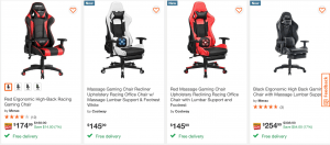 Gaming chair on Home Depot's page