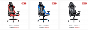 Gaming chair on GT Racing's page