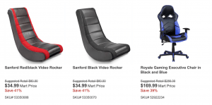 Gaming chair on Nebraska Furniture Mart's page