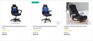 Gaming chair on Jet's page