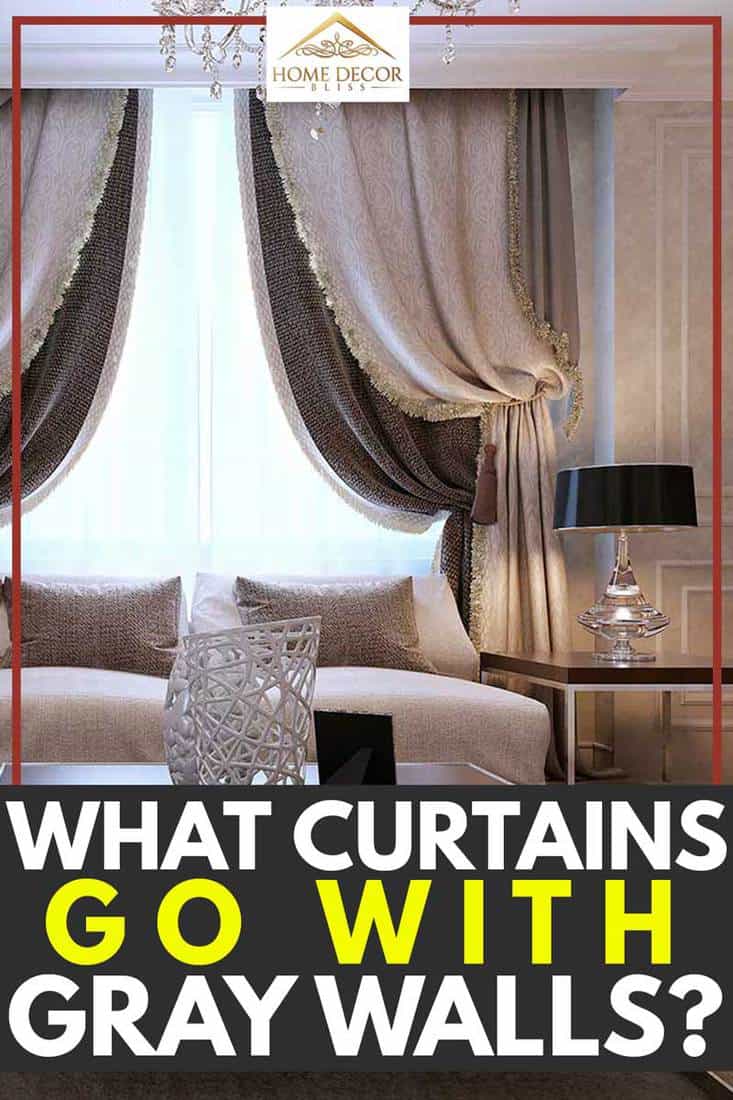 Salon moderne avec canapé confortable, table d'appoint avec lampe et rideaux élégants sur la fenêtre, Quels rideaux vont avec les murs gris ?
