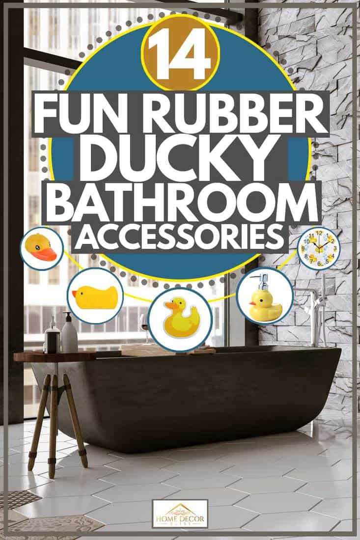 Bathtub placed near building window with crack texture decorative wall paneling design, 14 Fun Rubber Ducky Bathroom Accessories