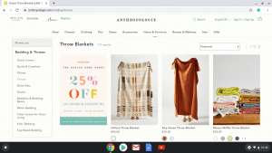 Anthropologie website product page