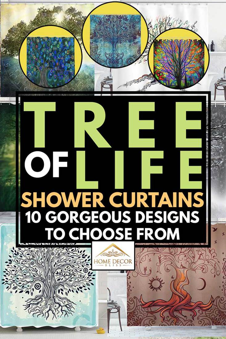 collage de magnifiques rideaux de douche arbre de vie, rideaux de douche arbre de vie : 10 superbes motifs au choix