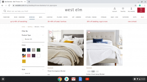 West Elm website product page