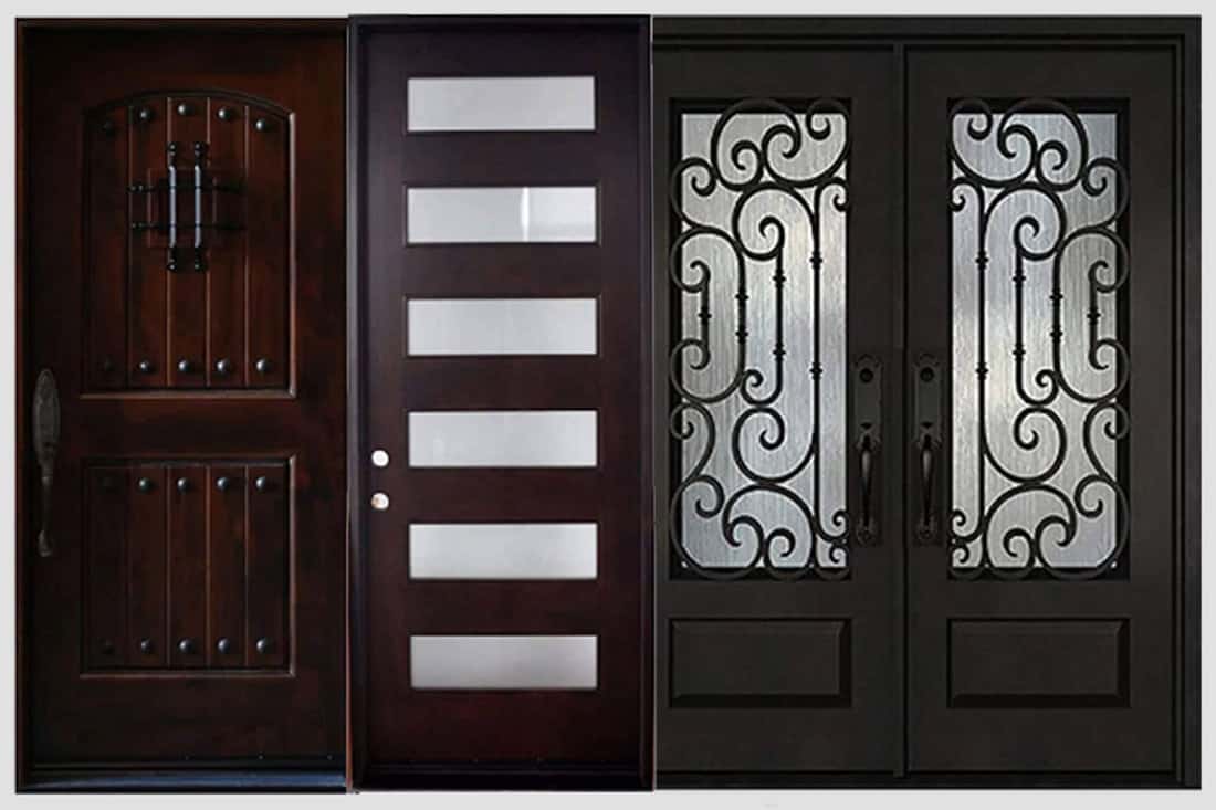 A collage of three front doors you should consider, 8 Types Of Front Doors You Should Consider